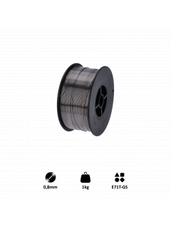 Drôt zvárací FLUX - 0.8mm, 1kg, Metóda: MIG (Flux / FCAW) , Priemer cievky: 100 mm , Vnútorný priemer: 17 mm
