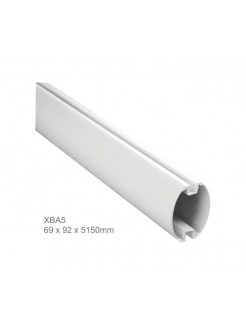 Hliníkové oválne rameno, farba biela, rozmer: 69 x 92 x 5150mm, pre M-BAR a L-BAR