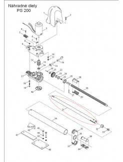 Piest hliníkový, tenký, L-510mm U6 LEN V SETE 9 NDPS2-30SET