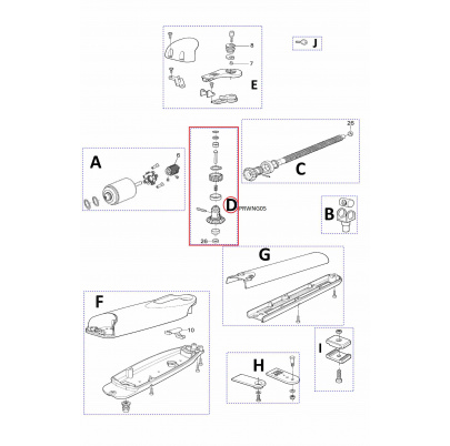 PRWNG05 kit ozubených koliesok pre motory Wingo 24V