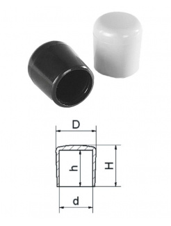 Vonkajšia krytka plastová d-4,9, H-11,5, h-9,2, D-6,8mm