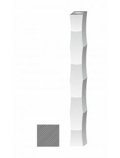 Tyč štvorcová plná 12x12mm, čierna S235, okutá na dvoch protiľahlých stranách L=4000mm, cena za 1ks(4m)