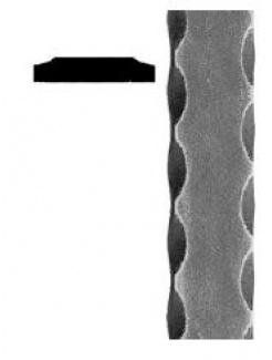 Tyč plochá plná 40x5mm, čierna S235, zdobená po hranách L=6000mm, cena za 1ks(6m)