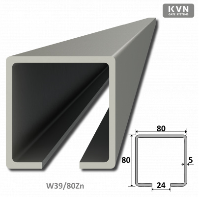 C profil 80x80x5mm pozinkovaný, dĺžka 4m