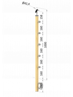 Drevený stĺp, bočné kotvenie, 5-radový, priechodný, vnútorný