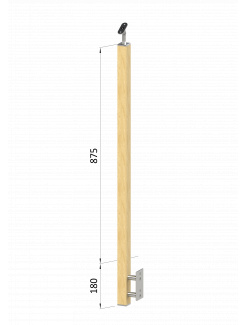 Drevený stĺp, bočné kotvenie, bez výplne, vonkajší