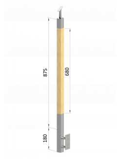 Drevený stĺp, bočné kotvenie, bez výplne