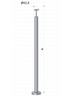 Nerezový stĺp, vrchné kotvenie, bez výplne, rohový: 90°