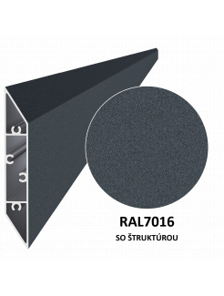 Profil 108x16mm, L-6000mm, práškový lak, štruktúra RAL7016