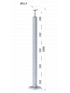 Nerezový stĺp, 4-radový M6,rohový 90°