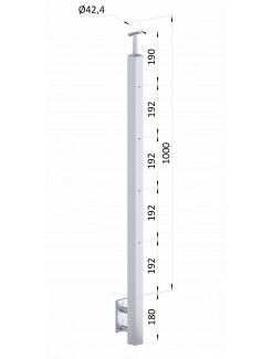 Nerezový stĺp, bočné kotvenie, 4-radový M6, vonkajší