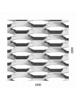 DOPREDAJ! Ťahokov Al, kosoštvorcové oko: 100x34mm, mostík: 15mm (1000x2000x2mm), orientácia oka: rozmer oka 100mm je rovnobežná s rozmerom tabule 1000mm