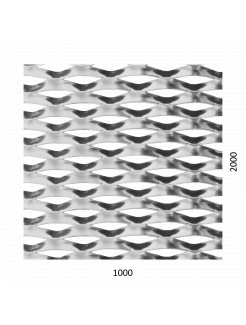 DOPREDAJ Ťahokov Al, kosoštvorcové oko: 110x52mm, mostík: 24mm (1000x2000x2mm), orientácia oka: rozmer oka 110mm je rovnobežná s rozmerom tabule 1000mm