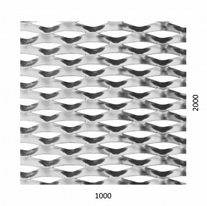 DOPREDAJ Ťahokov Al, kosoštvorcové oko: 110x52mm, mostík: 24mm (1000x2000x2mm), orientácia oka: rozmer oka 110mm je rovnobežná s rozmerom tabule 1000mm