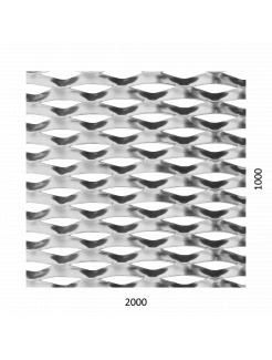 DOPREDAJ Ťahokov Al, kosoštvorcové oko: 110x52mm, mostík: 24mm (2000x1000x2mm), orientácia oka: rozmer oka 110mm je rovnobežná s rozmerom tabule 2000mm