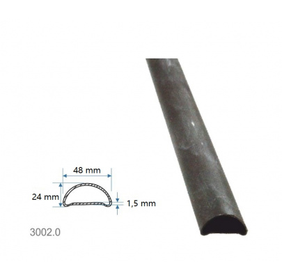 Madlová tyč dutá 48x24x1,5mm, hladká, 6000mm, cena za KUS