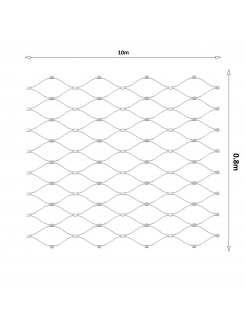 Nerezová sieť 0,8x10m, oko 50x50mm, hrúbka 1,5mm, AISI316