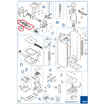 SPAMG119A00A kit ozubených koliesok pre M5BAR