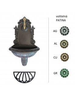 Umývadlo Al zliatina, zelená patina, 710x425x225