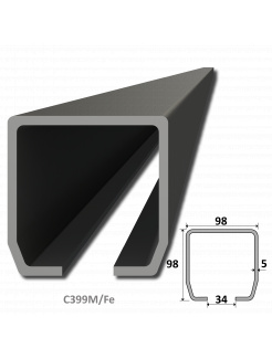 C profil 98x98x5mm, dĺžka 2m