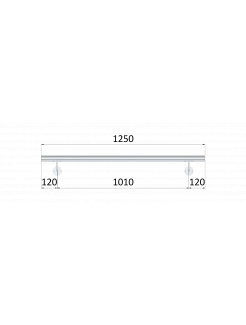 Madlo 1250mm /leštená nerez /AISI304, set:2ks úchyt, madlo ø 42.4mm s ukončením