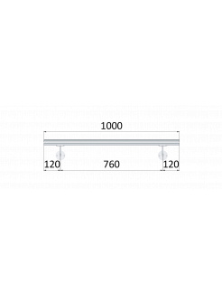 Madlo 1000mm /leštená nerez /AISI304, set:2ks úchyt, madlo ø 42.4mm s ukončením