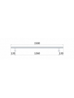 Madlo 1500mm /leštená nerez /AISI304, set:2ks úchyt, madlo ø 42.4mm s ukončením