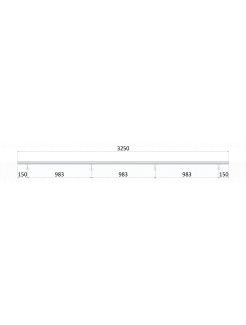 Madlo 3250mm /leštená nerez /AISI304, set:4ks úchyt, madlo ø 42.4mm s ukončením