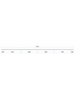 Madlo 4750mm /leštená nerez /AISI304, set:5ks úchyt, madlo ø 42.4mm s ukončením