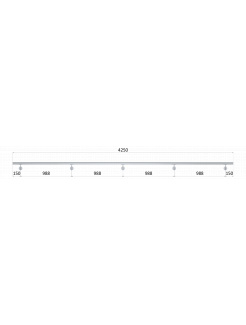 Madlo 4250mm (set:5ks úchyt, madlo ø 42.4mm s ukončením), brúsená nerez K320 /AISI304