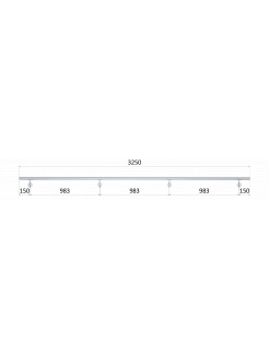 Madlo 3250mm (set:4ks úchyt, madlo ø 42.4mm s ukončením), brúsená nerez K320 /AISI304