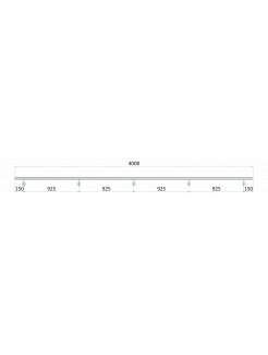 Madlo 4000mm (set:5ks úchyt, madlo ø 42.4mm s ukončením), brúsená nerez K320 /AISI304