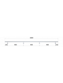 Madlo 3000mm (set:4ks úchyt, madlo ø 42.4mm s ukončením), brúsená nerez K320 /AISI304