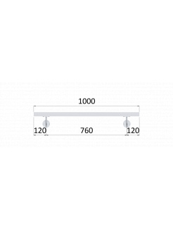 Madlo 1000mm (set:2ks úchyt, madlo 40x40mm s ukončením), brúsená nerez K320 /AISI304