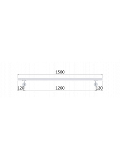 Madlo 1500mm (set:2ks úchyt, madlo 40x40mm s ukončením), brúsená nerez K320 /AISI304