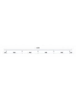 Madlo 4250mm (set:5ks úchyt, madlo 40x40mm s ukončením), brúsená nerez K320 /AISI304