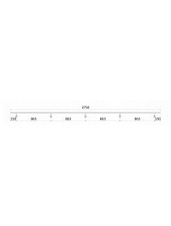 Madlo 3750mm (set:5ks úchyt, madlo 40x40mm s ukončením), brúsená nerez K320 /AISI304