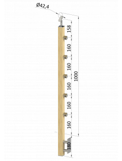 Drevený stĺp, bočné kotvenie, 5-radový, priechodný, vnútorný