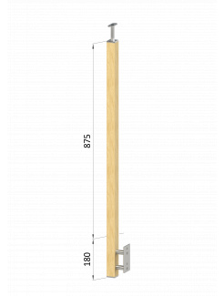 Drevený stĺp, bočné kotvenie, bez výplne, vonkajší