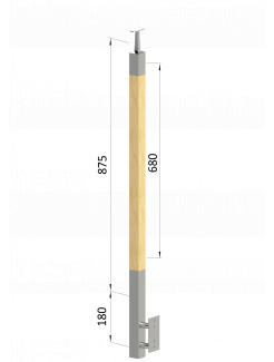 Drevený stĺp, bočné kotvenie, bez výplne