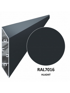 Poškodený profil 108x16mm, L-6000mm, práškový lak, antracit RAL7016