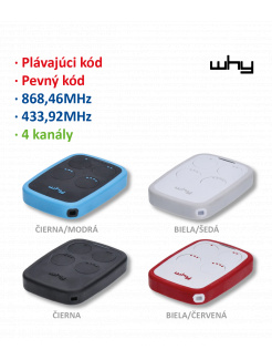 Vysielač Evo2 4-kanálový, 433/868MHz, pevný/plávajúci kód