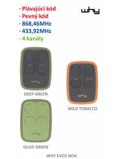 Vysielač Why Evo2 NOA 868;433MHz: autoprogramovateľný