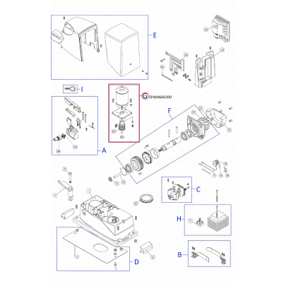 RBA01R01 kit SPAMG00200 motor pre RB400 s držiakom,slimakom