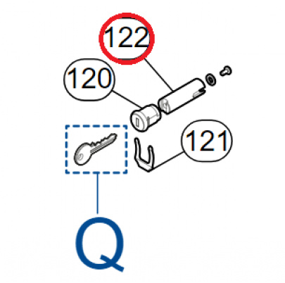 PMD2103.4610 hriadeľ pre zámok pre M3BAR/M5BAR