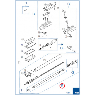 SPAMG206B00 komplet kit piestu s rúrou pre pohon TTN3024