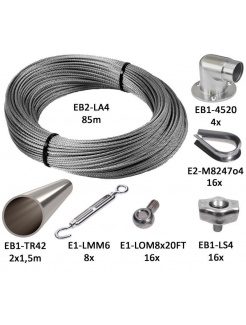 Montážna sada pre zelenú stenu (lanko ø4mm), nerez AISI304/316